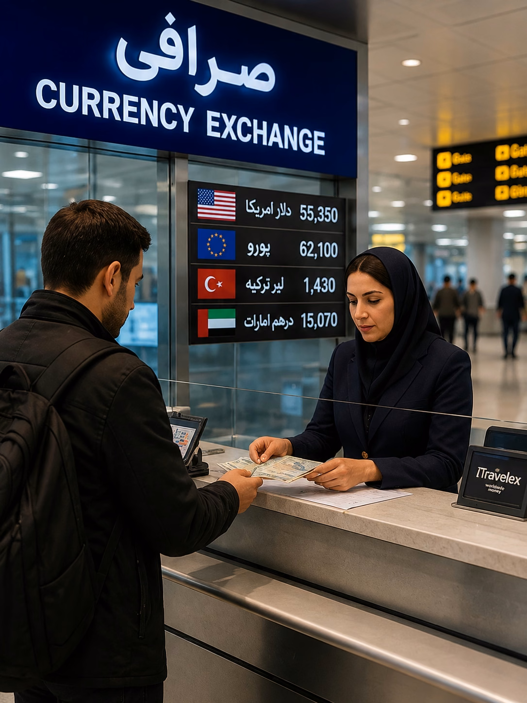 دریافت ارز مسافرتی در فرودگاه قبل از پرواز خارجی#1752