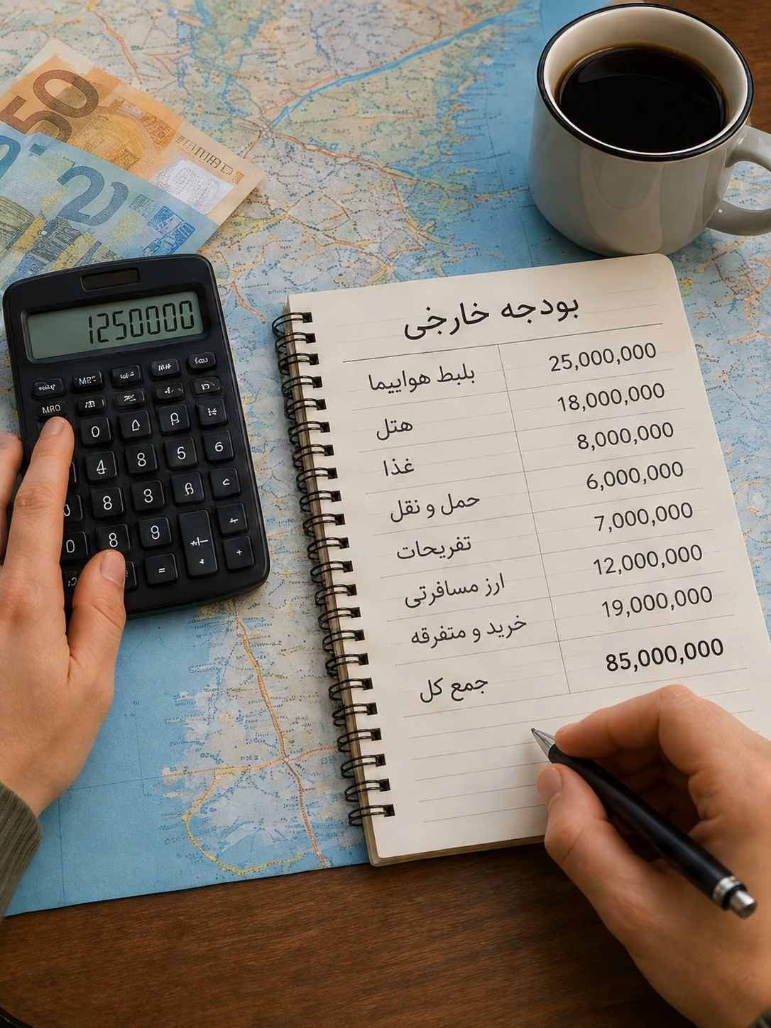 محاسبه بودجه سفر خارجی با ارز مسافرتی#2590